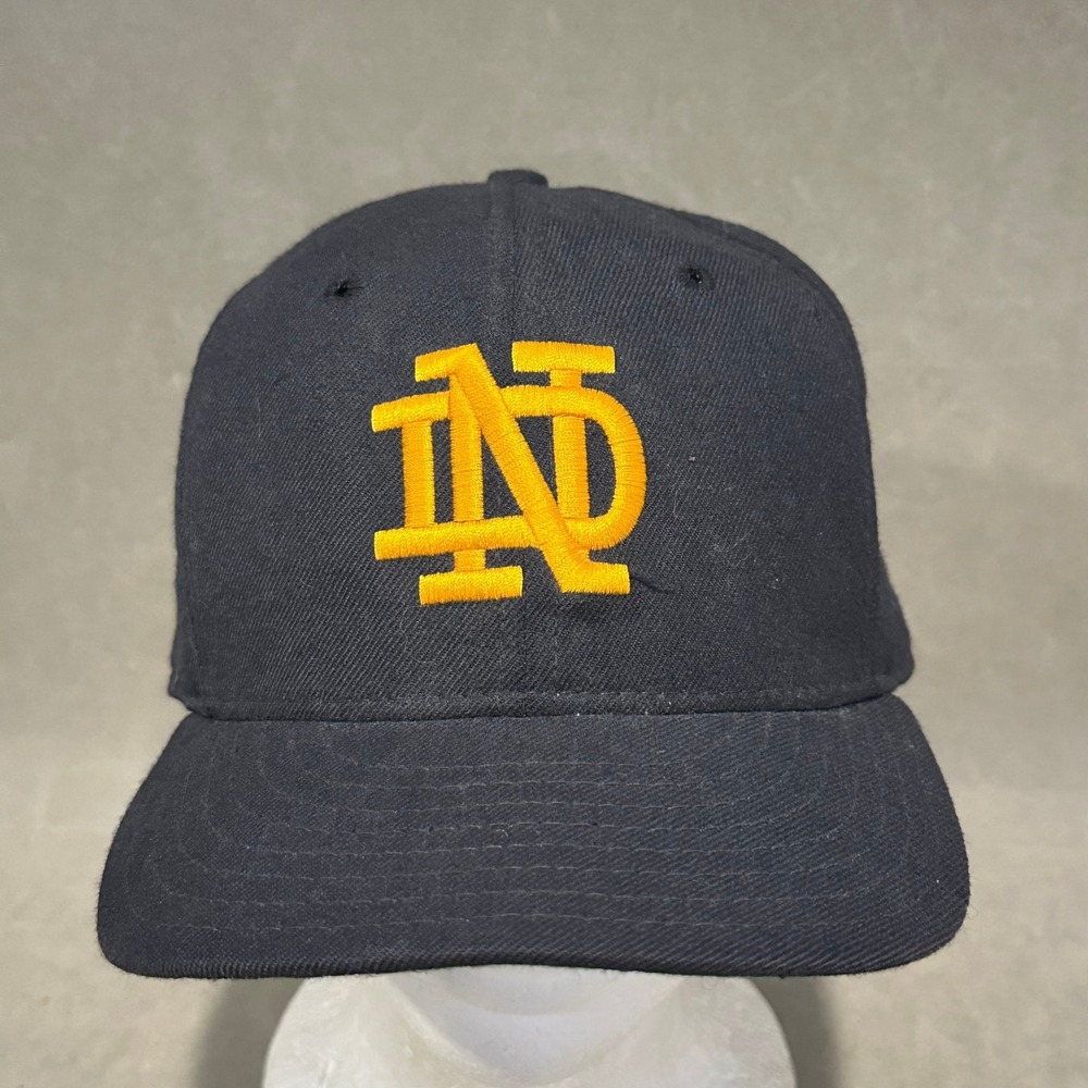 Vintage New Era 5950 Notre Dame Fighting Irish Fitted Hat Size 7 Navy Wool USA